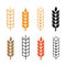 Set of simple wheat ears icons