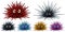 Set six cartoon sea hedgehog on white