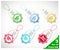 Set of six color snowflake price tags