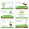 Set of six gardening and nature business cards