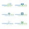 Set of six healthcare logos (vector)