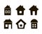 Set of six icons house black