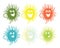 Set of six smiling icons