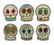 Set of six vector skulls. Mexican holidays collection