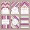 Set Of Six Wedding Cards With Geometric Ornaments