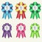 Set of six winner ribbons