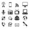 Set of sixteen communication icon