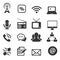 Set of sixteen communication icon