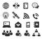 Set of sixteen communication icon