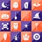 Set of sixteen halloween icons