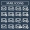 Set of sixteen vector mail icons for web