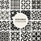 Set of Sixteen Vector Seamless Black And White Geometric Pattern Collection