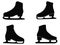 Set of skate shoes silhouette vector art
