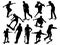 Set of skateboarding silhouette vector art