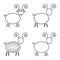 Set of sketch sheep like symbol of 2015 year