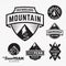 Set of Ski Snowboard Snow Mountains Sport Logos or