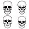 Set of skull illustrations on white background. Design element for logo, label, emblem, sign, poster, t shirt.
