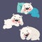 Set of sleeping polar bears. Collection of cartoon polar bears. Christmas illustration for children.