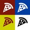 Set of a slice of pizza flat icon vector illustration symbol Isolated template.