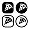 Set of a slice of pizza flat icon vector illustration symbol Isolated template.