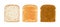 Set of sliced bread toast vector. Slice of a whole wheat white bread. Bakery, food, piece of roasted crouton for