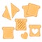 Set of sliced toast bread. fresh slices of bread for breakfast. vector illustration