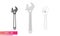 Set of sliding wrenches in the opened state, icon. Adjustable wrench. Isolated on a white background. Flat vector