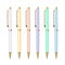 Set of slim ballpoint pens with golden buttons