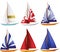 Set of Small Sailing Boats