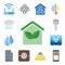 Set of Smart home, Lightbulb, Plug, Deep, Water, key, Air conditioner, editable icon pack