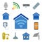 Set of Smart home, Panel, Lighting, Handle, Mobile, Plug, editable icon pack