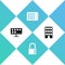 Set Smart Tv, Safe combination lock, Graphic tablet and House icon. Vector