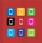 Set smartphone colorful icons