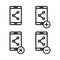 set of smartphone will share icons. Element of phone icons for mobile concept and web apps. Thin line icons for website design and