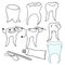 Set of smiling healthy teeth paste. vector illustration