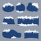 Set of snow cap covered blue advertising banner