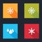 Set Snowflake, , Water drop and icon. Vector