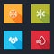 Set Snowflake, , Water drop percentage and icon. Vector