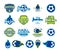 Set of soccer emblems and icons