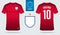 Set of soccer jersey or football kit template design for England national football team.
