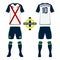 Set of soccer jersey or football kit template for Northern Ireland national football team.