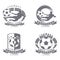 Set of soccer logo, monochrome image