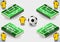 Set of Soccer Penalty Area and Icons