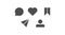 Set of social media flat icons. Vector concept symbol post interface buttons. Heart, comment, post, bookmark collection signs
