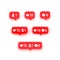 Set of social media icons like, follower, comment, home, camera, user, search. Vector