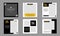 Set of Social Media Post Template Editable minimal banner black and yellow