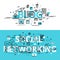 Set of Social Networking and Blog concepts, modern flat thin line design vector illustration