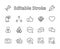 Set of Social Networks Related Vector Line Icons. Contains such Icons as Profile Page, Rating, Social Links and more