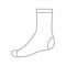 Set sock for man, outline template. Sport and regular sock. Technical mockup clothes side view. Vector contour