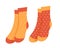 A set of socks. Polka dot socks. Vector autumn picture.